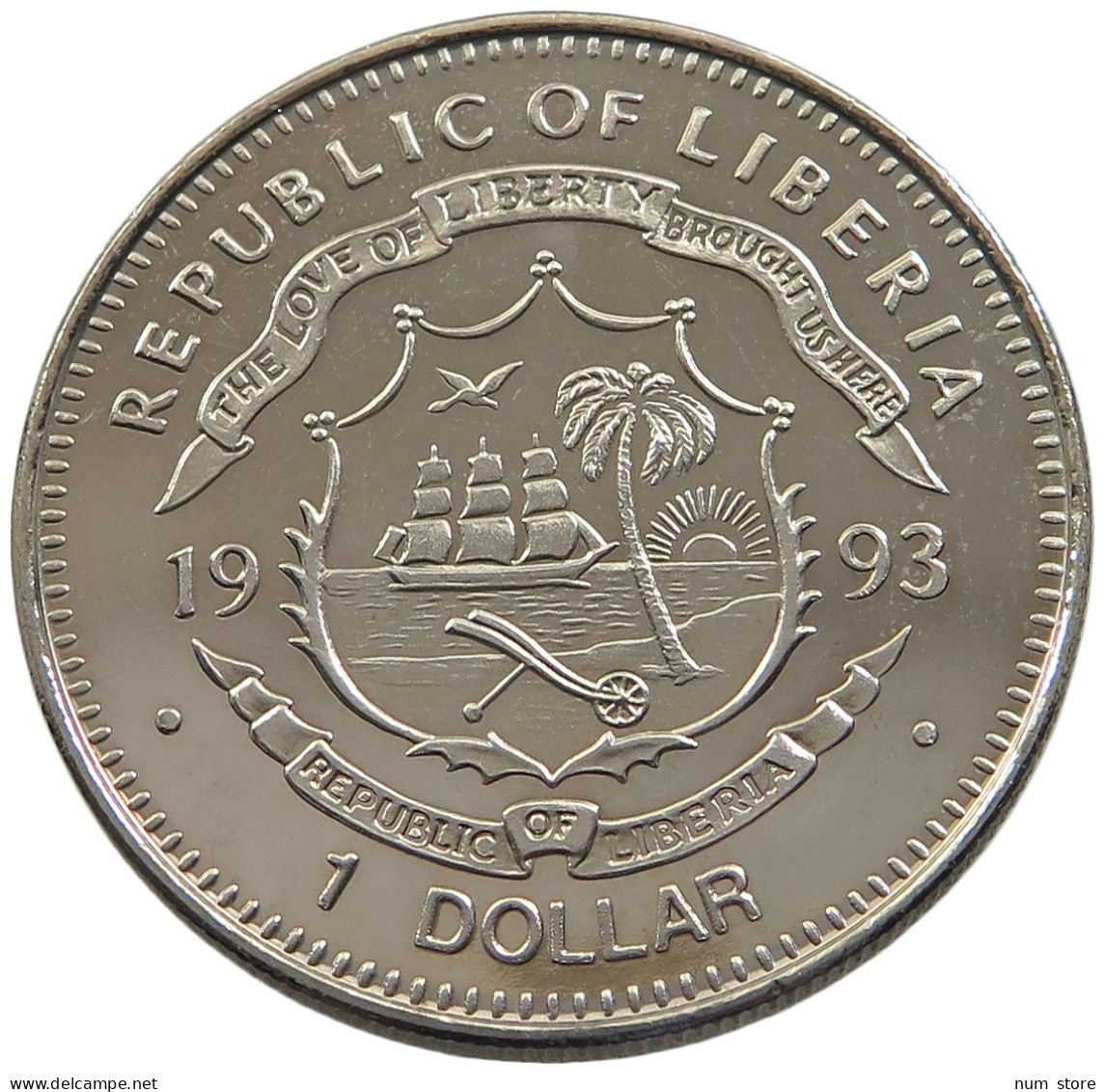 LIBERIA DOLLAR 1993 ATCHAEOPTERYX UNC #sm14 0923 - Liberia