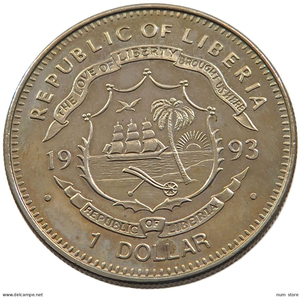 LIBERIA DOLLAR 1993 ATCHAEOPTERYX UNC #sm14 0867 - Liberia