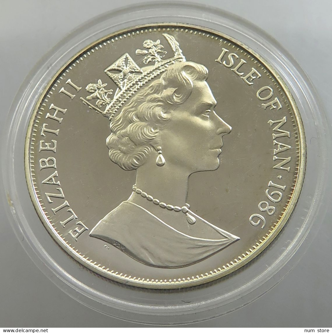 ISLE OF MAN CROWN 1986 SILVER PROOF #sm14 0213 - Isle Of Man