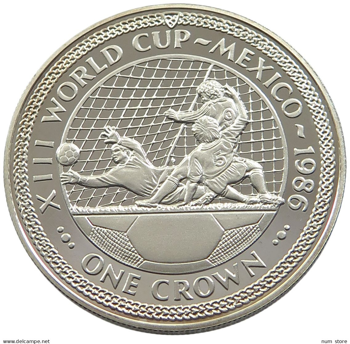 ISLE OF MAN CROWN 1986 SILVER PROOF #sm14 1035 - Isle Of Man