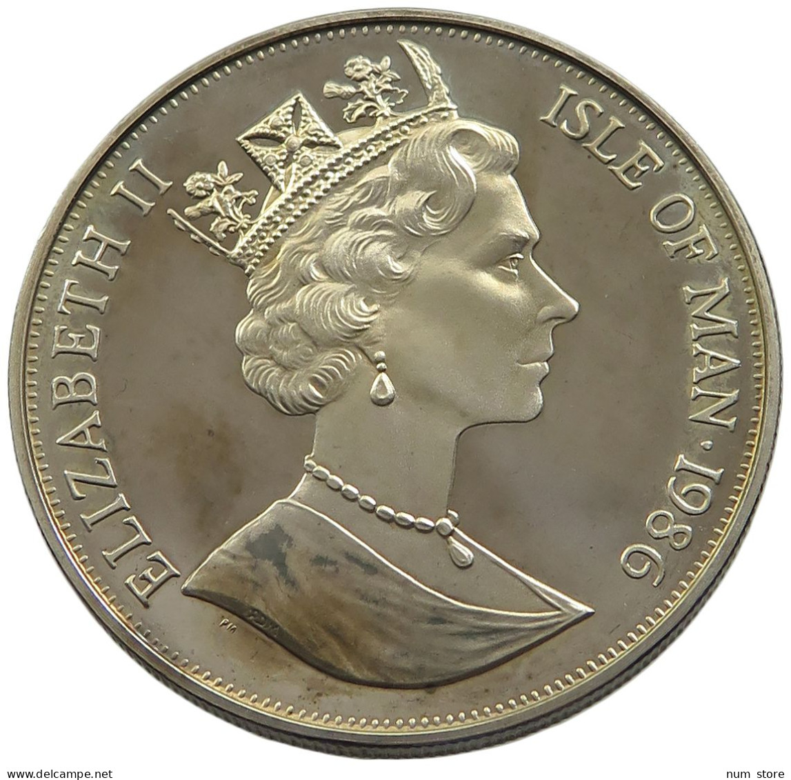 ISLE OF MAN CROWN 1986 NICKEL PROOF #sm14 1047 - Île De  Man