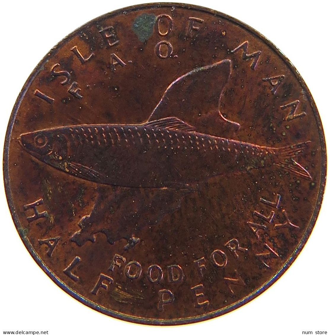 ISLE OF MAN 1/2 PENNY 1977 #s105 0497 - Île De  Man