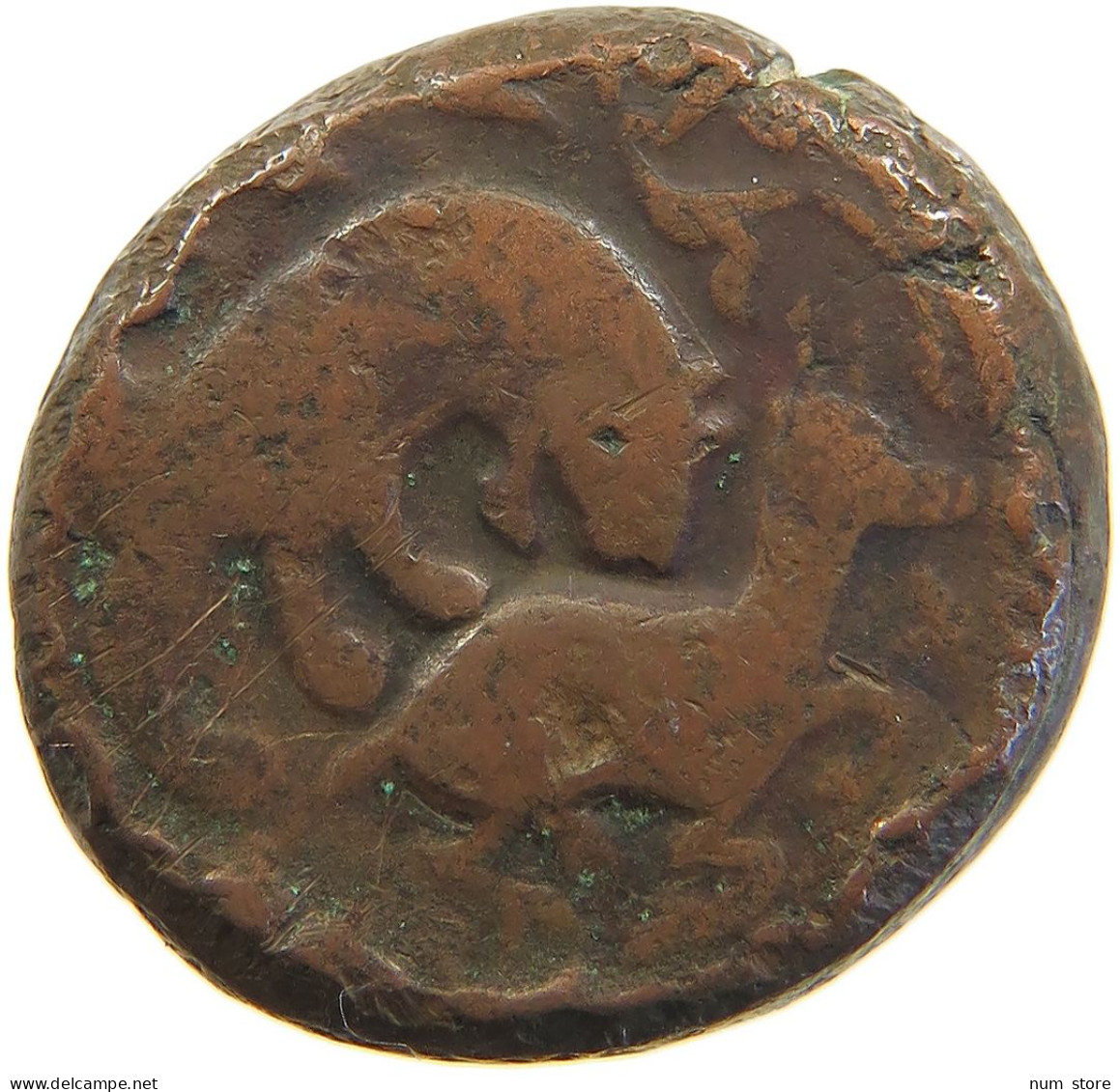 ISLAMIC FALUS FALS LION ATACKING DEER FIGURATIVE COINAGES IRAN / PERSIA / AFGHANISTAN 24MM 18.5G #t034 0095 - Iran