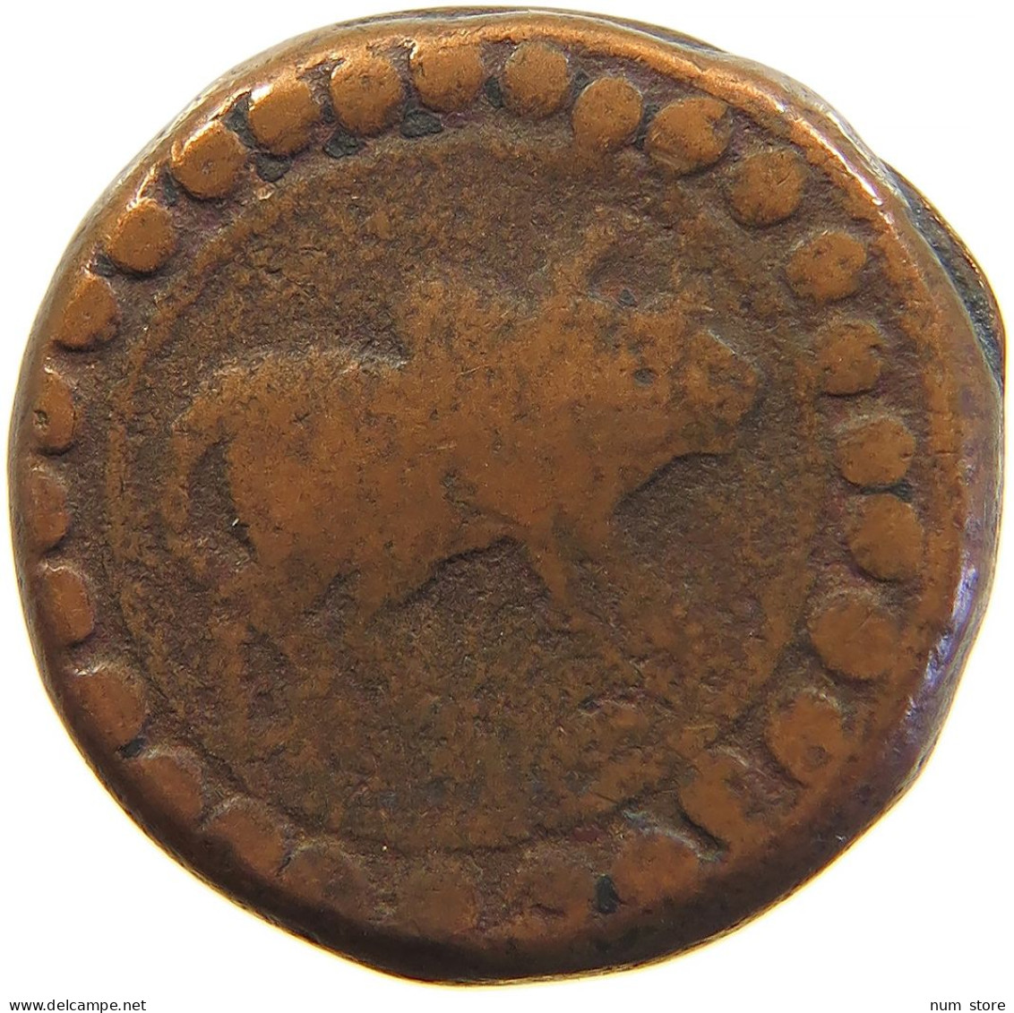 ISLAMIC FALUS FALS BULL RIGHT FIGURATIVE COINAGES IRAN / PERSIA / AFGHANISTAN 19MM 9.5G #t034 0147 - Iran