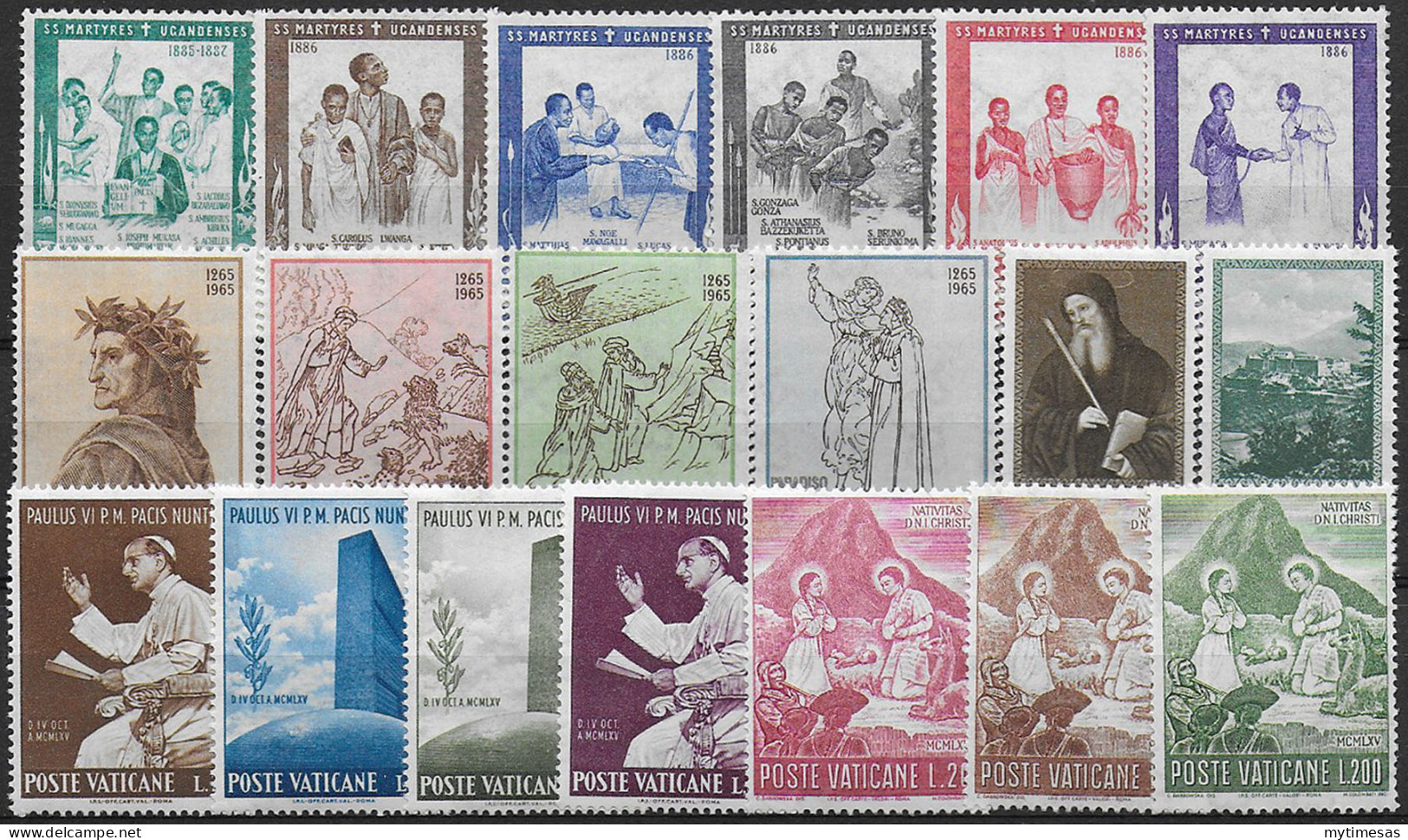 1965 Vaticano Complete Year 19v. MNH - Sonstige & Ohne Zuordnung