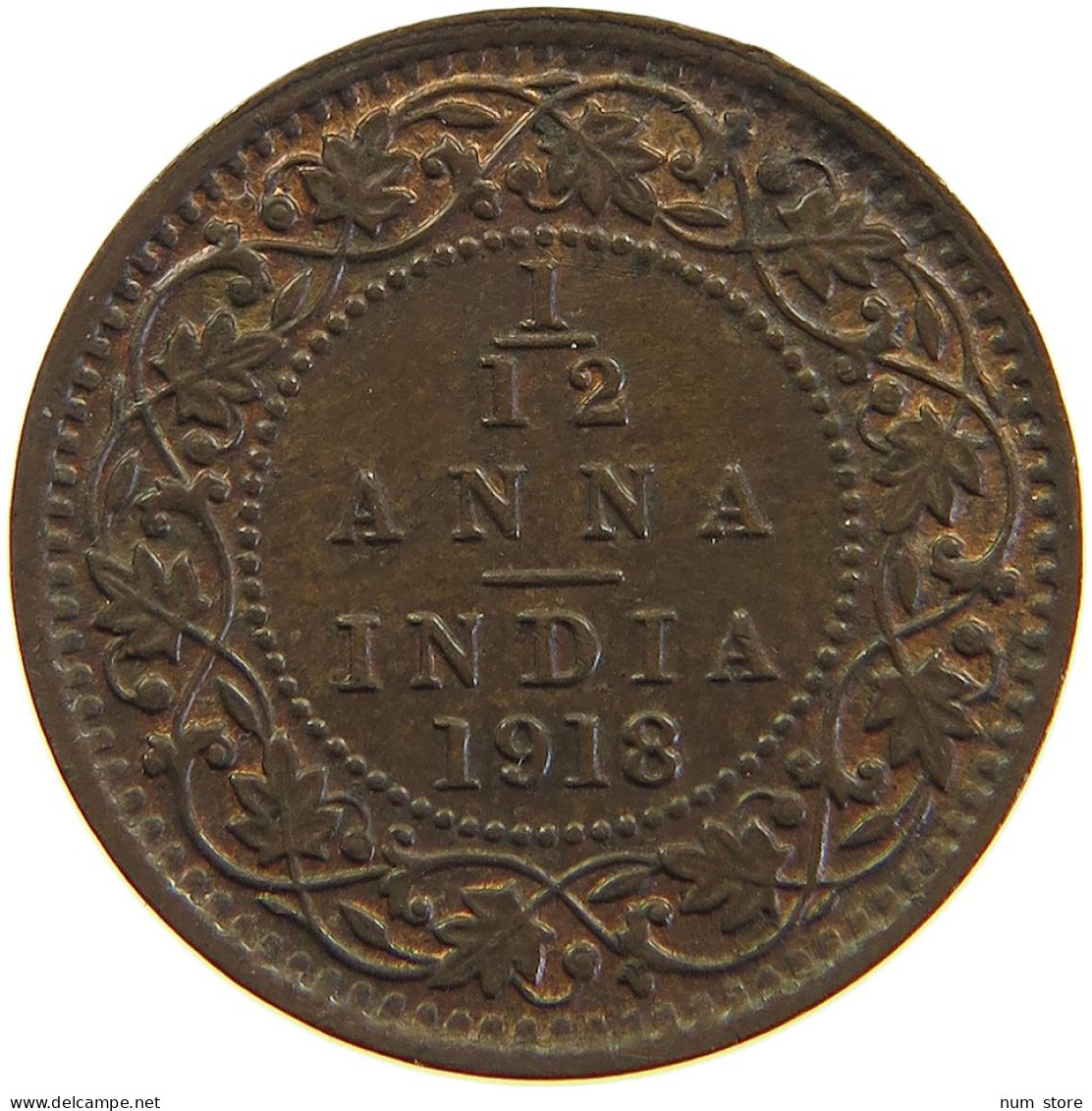 INDIA BRITISH 1/12 ANNA 1918 #s105 0553 - Inde
