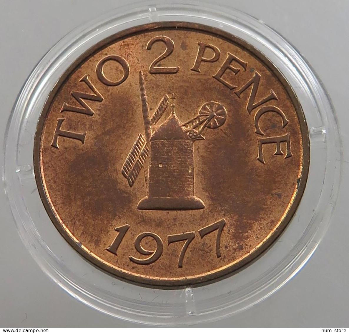 GUERNSEY 2 PENCE 1977 UNC #sm14 0309 - Guernsey