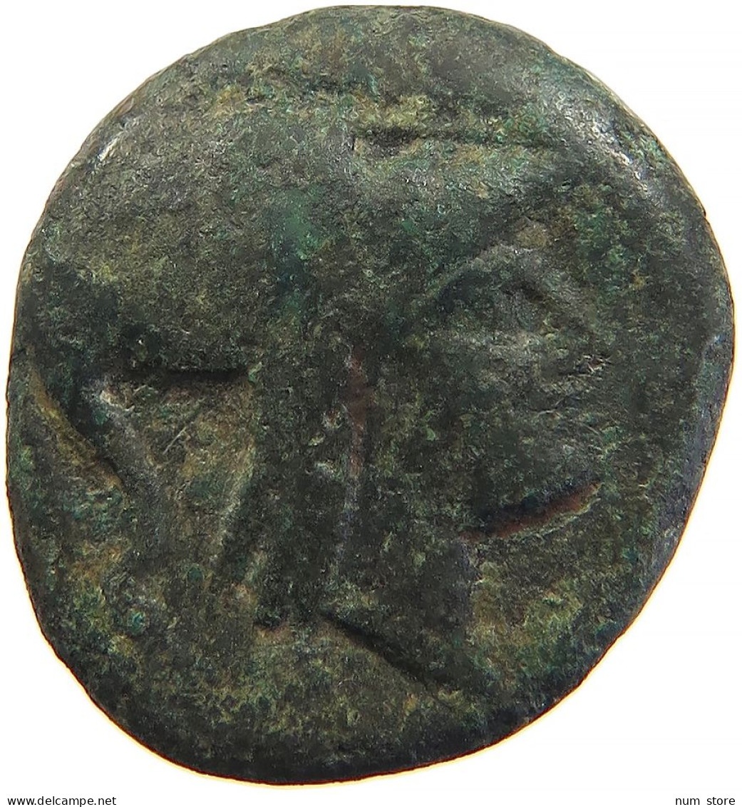 GREECE ANCIENT CILICIA AE HELMETED ATHENA / WINE GRAPE #t033 0497 - Griechische Münzen