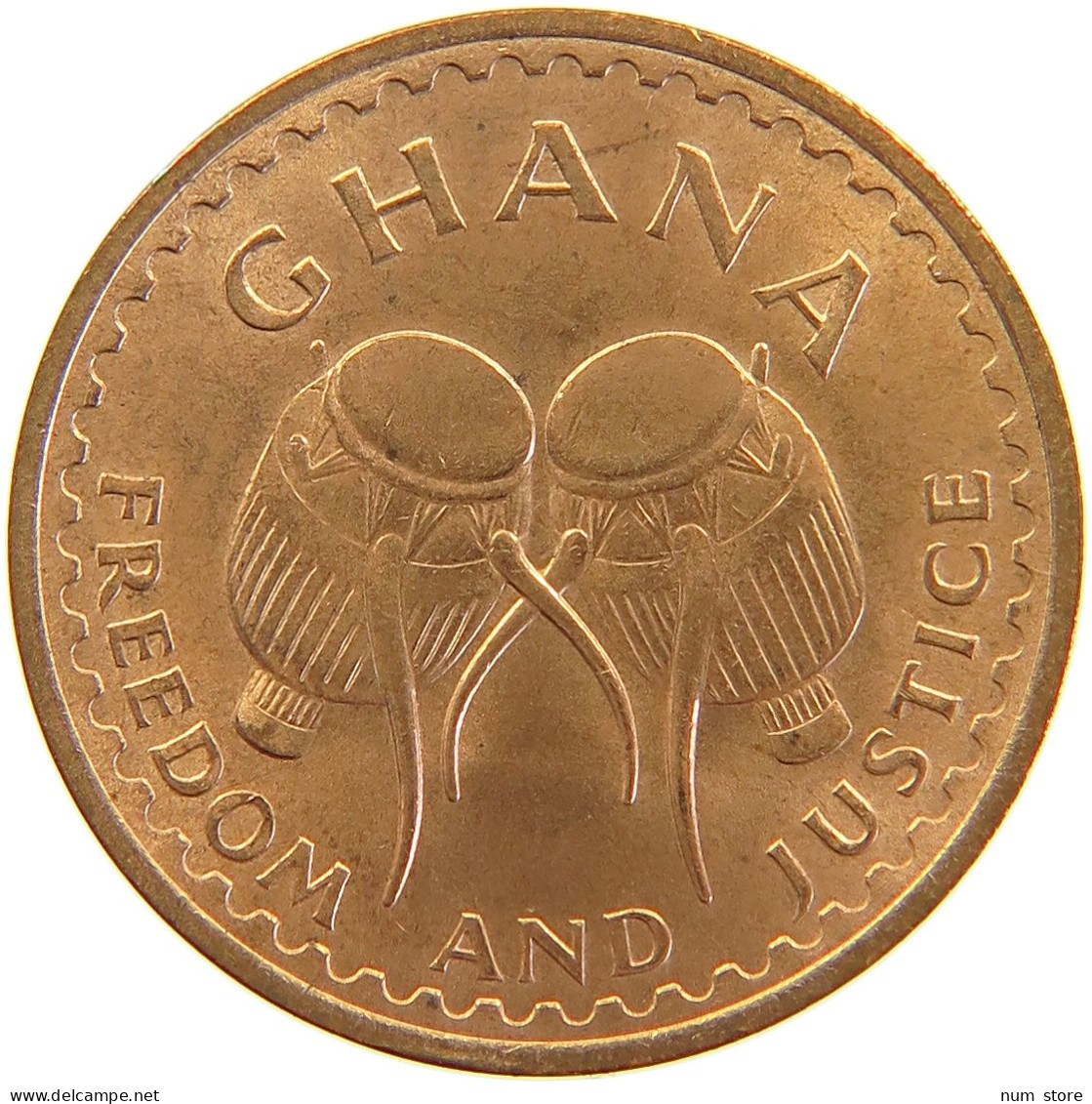 GHANA 1/2 PESEWA 1967 #s105 0329 - Ghana