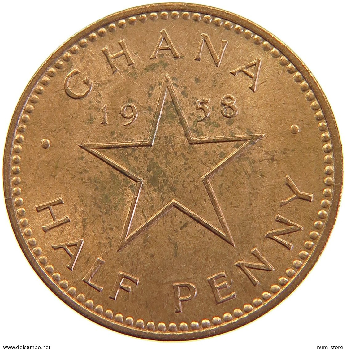 GHANA 1/2 PENNY 1958 #s105 0325 - Ghana