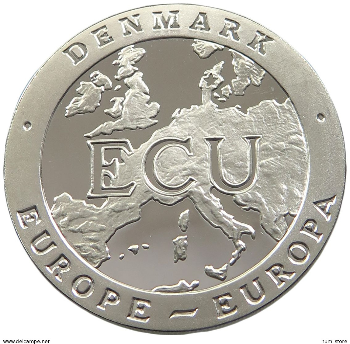 DENMARK ECU 1992 SILVER 29G 39MM PROOF #sm14 0883 - Danemark