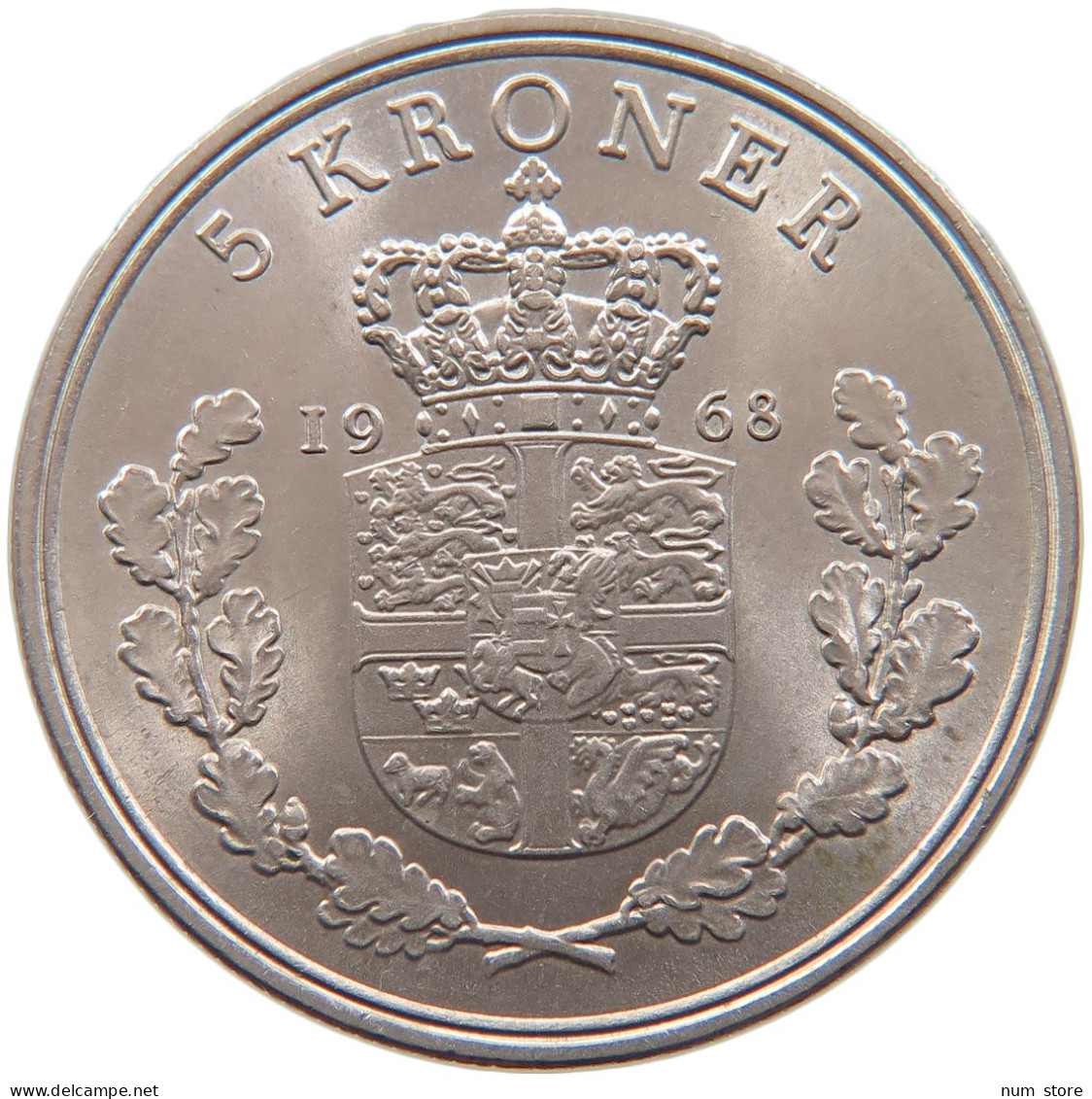 DENMARK 5 KRONER 1968 #s105 0007 - Denmark