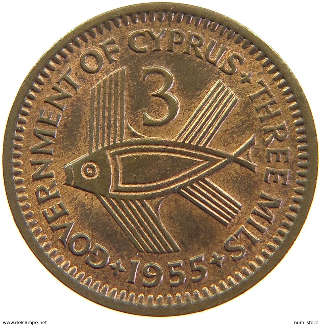 CYPRUS 3 MILS 1955 #s105 0337 - Cyprus