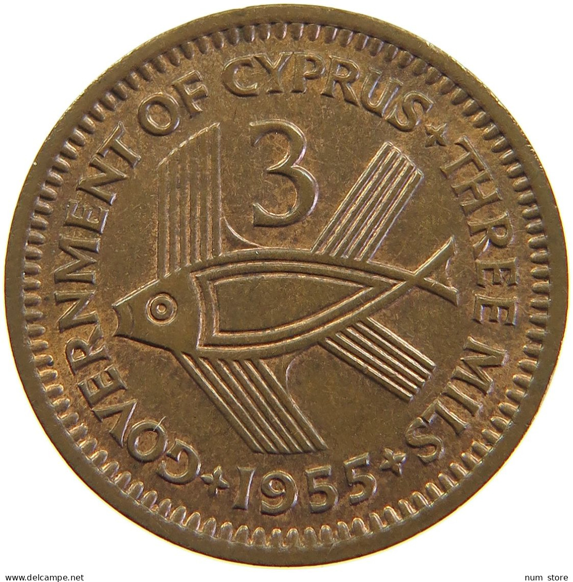 CYPRUS 3 MILS 1955 #s105 0339 - Cyprus