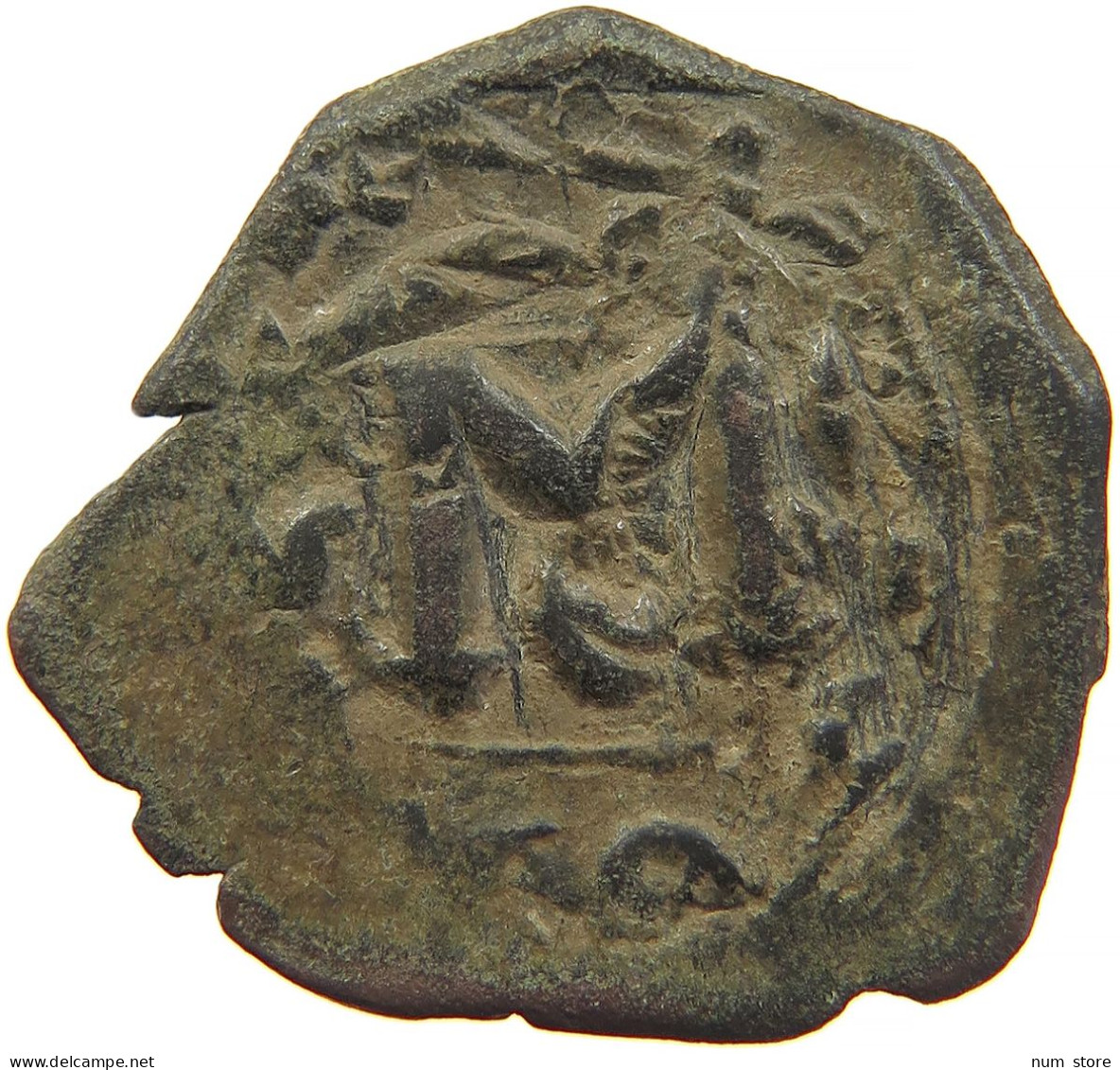 BYZANTINE EMPIRE FOLLIS OVERSTRUCK #t033 0449 - Byzantine