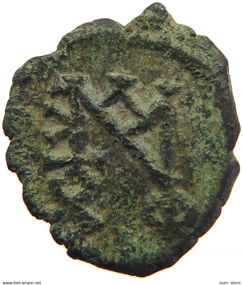 BYZANTINE EMPIRE 5 NUMMI Justin II ? 5 Nummi. AD 569-578. Monogram / Large E #t033 0455 - Bizantine