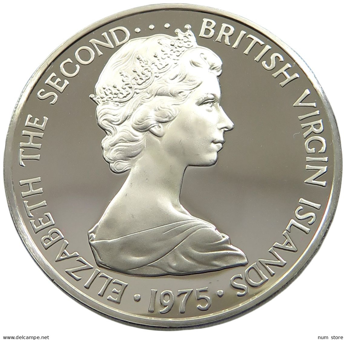 BRITISH VIRGIN ISLANDS DOLLAR 1975 SILVER PROOF #sm14 0903 - Jungferninseln, Britische