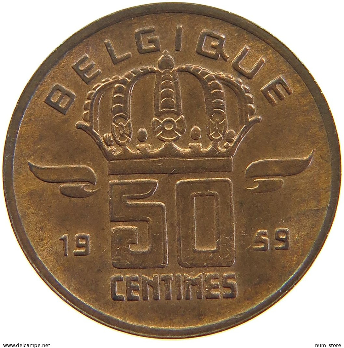 BELGIUM 50 CENTIMES 1959 #s105 0407 - 50 Cents