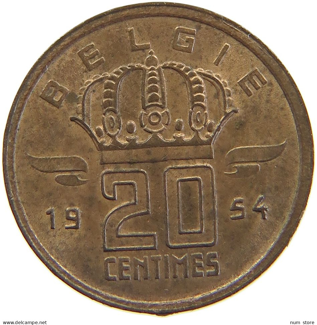 BELGIUM 20 CENTIMES 1954 #s105 0573 - 20 Cent