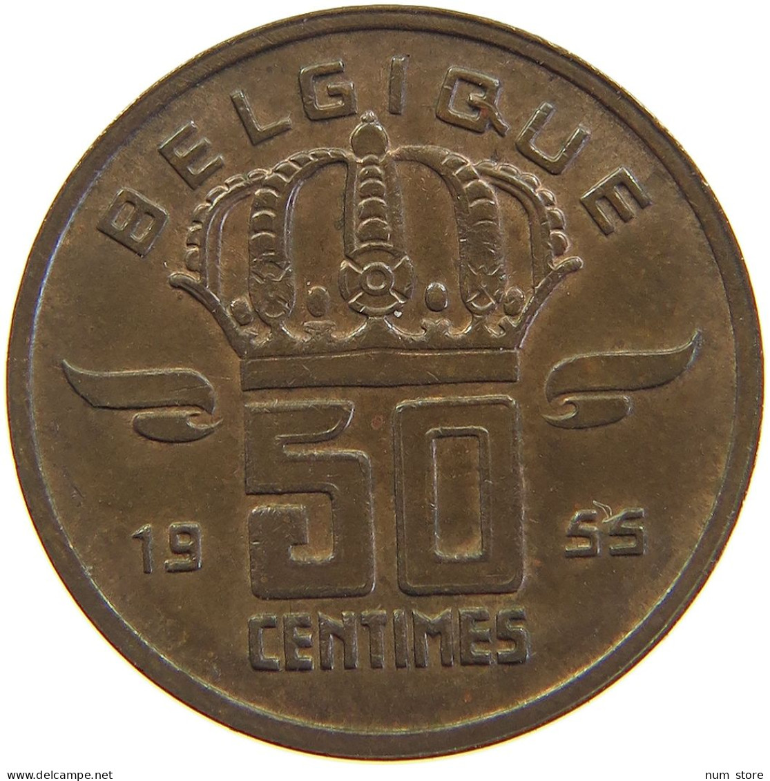 BELGIUM 50 CENTIMES 1955 #s105 0405 - 50 Cents