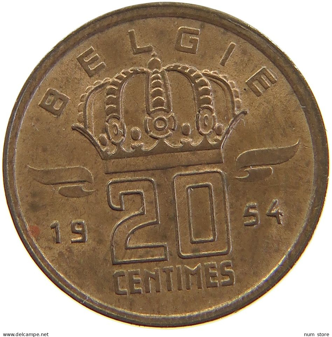 BELGIUM 20 CENTIMES 1954 #s105 0575 - 20 Cents