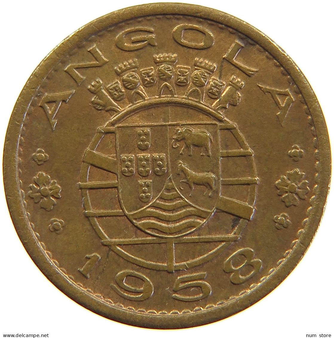 ANGOLA 50 CENTAVOS 1958 #s105 0351 - Angola