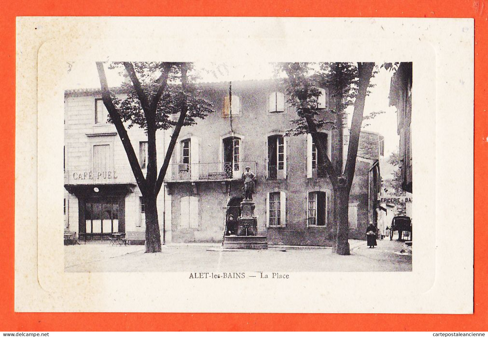01973 / ♥️ ⭐ Rare ALET-les-BAINS 11-Aude Café PUEL De La Place 1910s Carte Détourée Edition Veuve BONNAFOUS - Autres & Non Classés