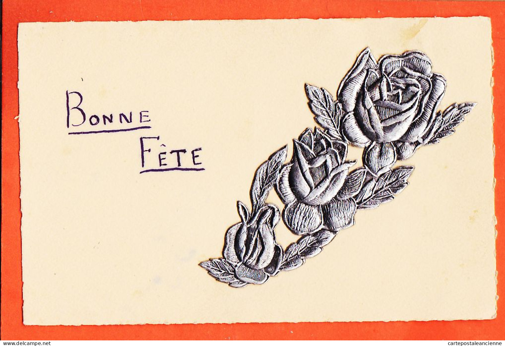 01603 / Bonne Heureuse Fete ANDRE Superbe Ajouti Rose ETAIN 1910s De Eva Odette Suzanne - Andere & Zonder Classificatie