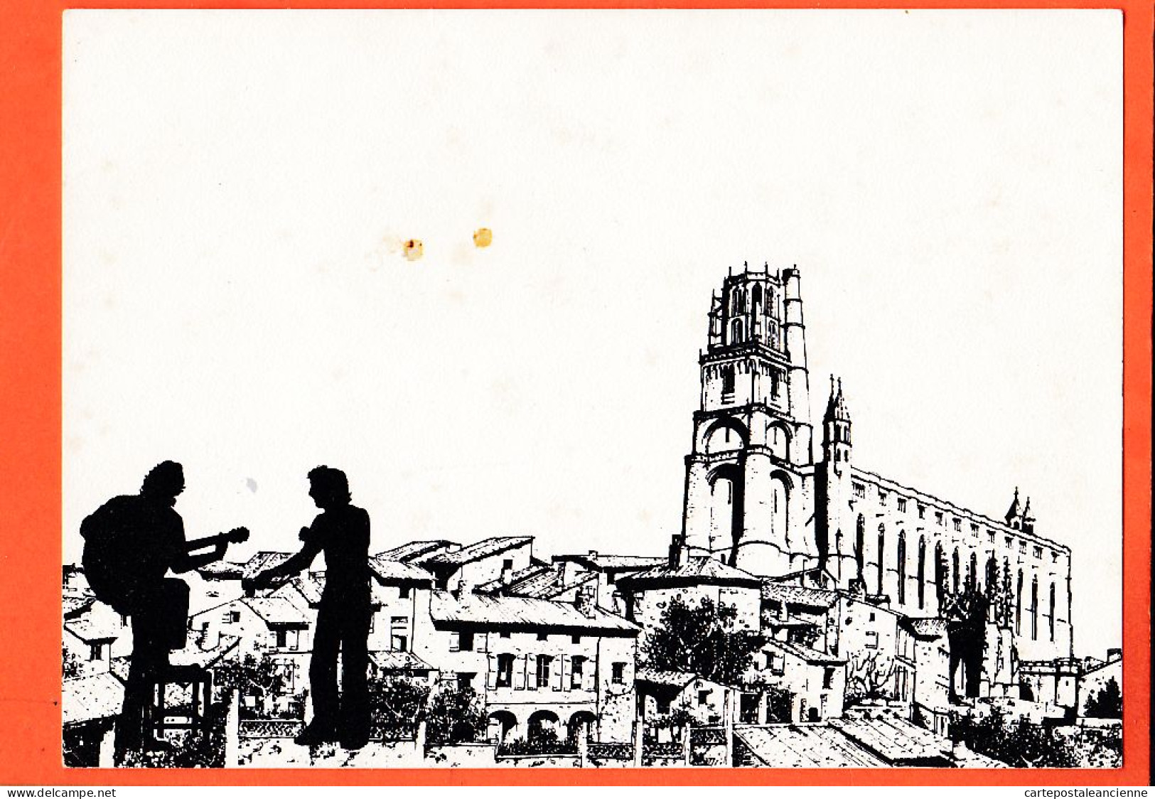 01899 / Curiosité ( Non Légendée ) ALBI 81-Tarn Cathédrale Silhouettes Musiciens 1975s Dim 14,5x10,5cm - Albi