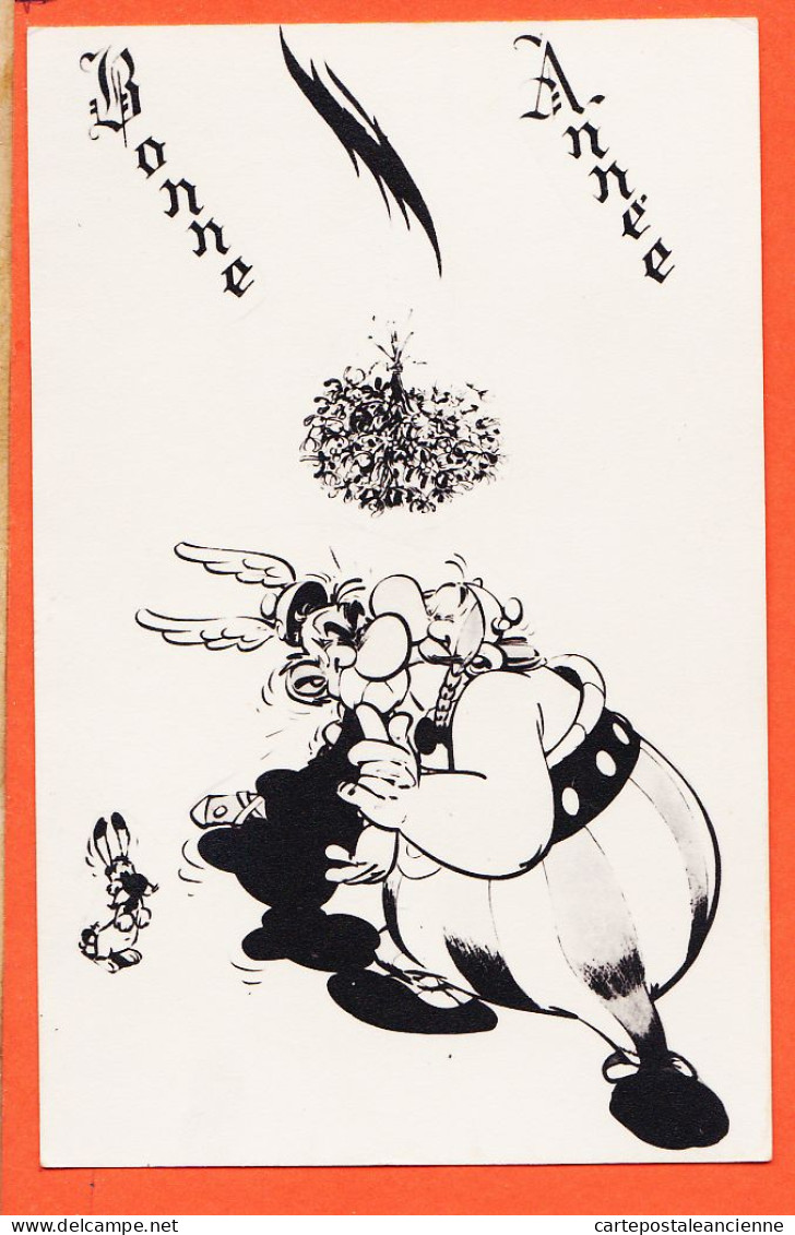 01581 / Peu Commun Albert UDERZO ASTERIX OBELIX Chien IDEFIX Bonne Année 1980s - Nieuwjaar