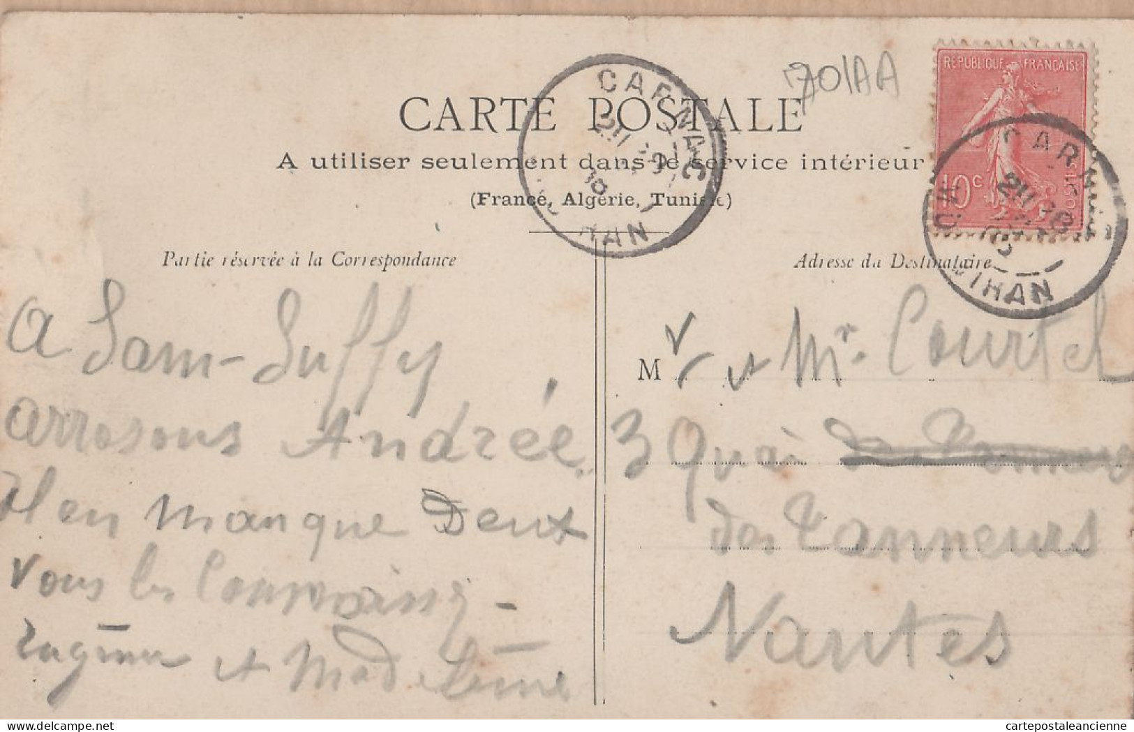 01705 / ♥️ ⭐ CARNAC 56-Morbihan Carte Annotée Personnes Nommée Cérémonie MARIAGE Le 28.10.1906 Sortie EGLISE ¤ HL - Carnac