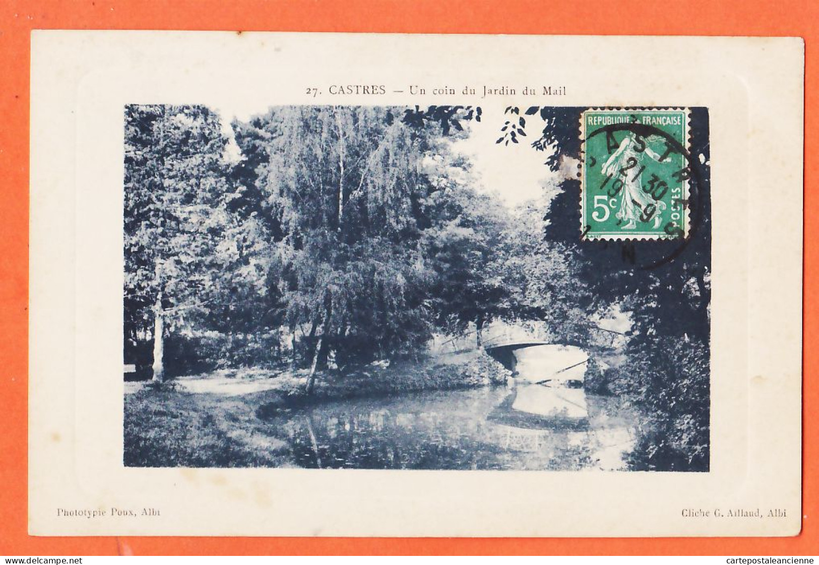 01887 / CASTRES (81) Coin Jardin MAIL 1910 De Rose LAPEYRE à Jean BENNE Rue Usines Mazamet Cliché AILLAUD POUX 27 - Castres