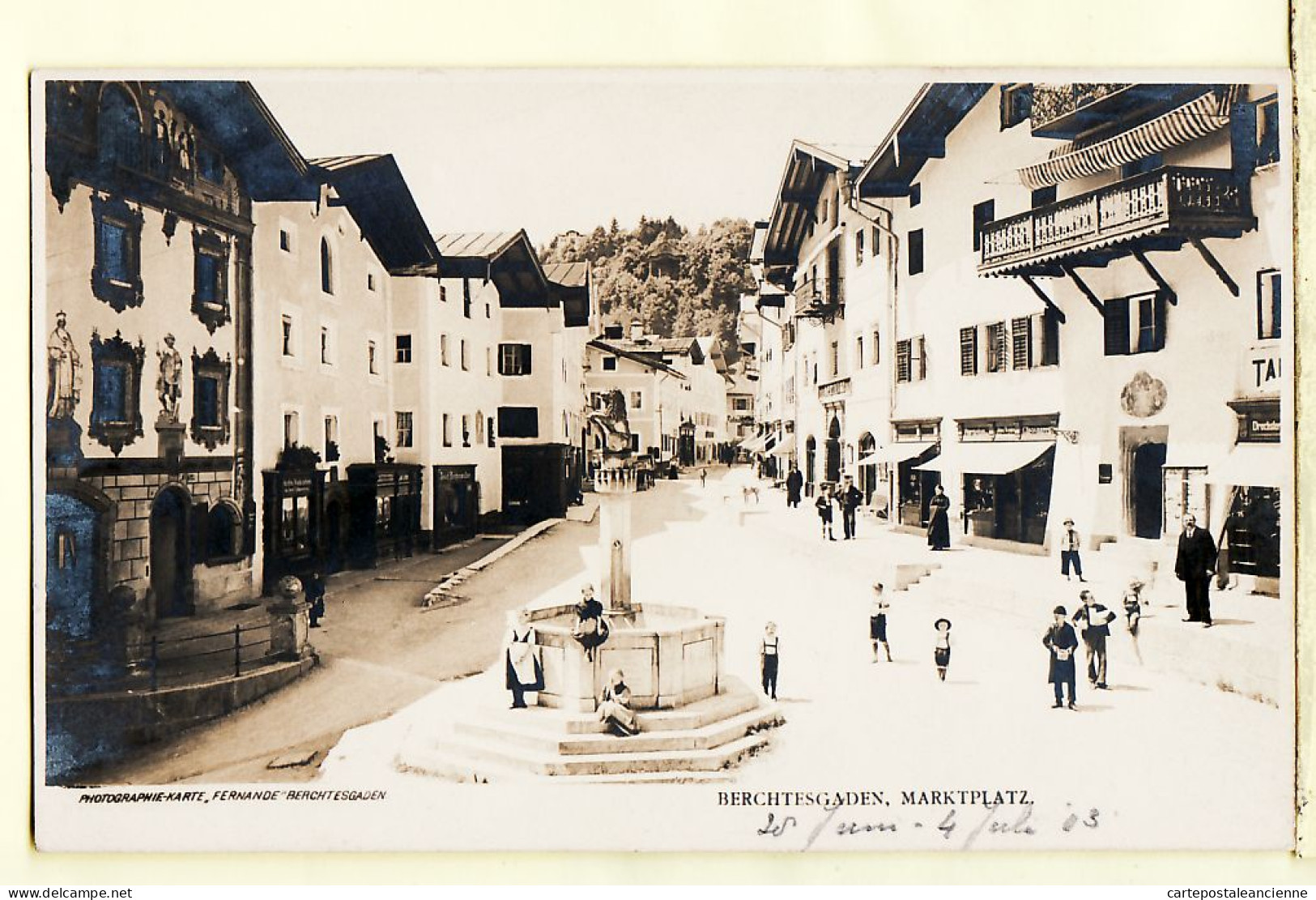 01758 / Carte-Photo BERCHTESGADEN Bayern Markplatz Place Du Marché 1903 Photographie FERNANDE - Berchtesgaden