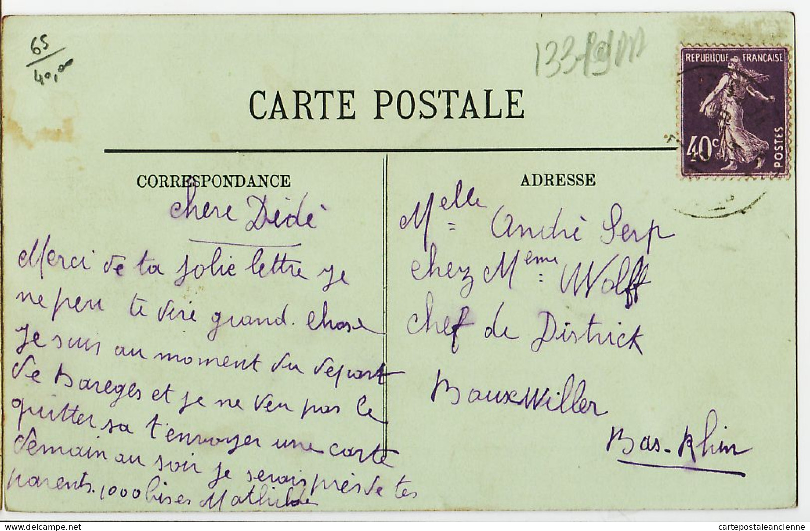 01735 / ⭐ BAREGES 65-Hautes Pyrénées Scene Rue PRINCIPALE Garage Auto 1935s à SERP Chez WOLFF Chef District Bauxwiller - Otros & Sin Clasificación