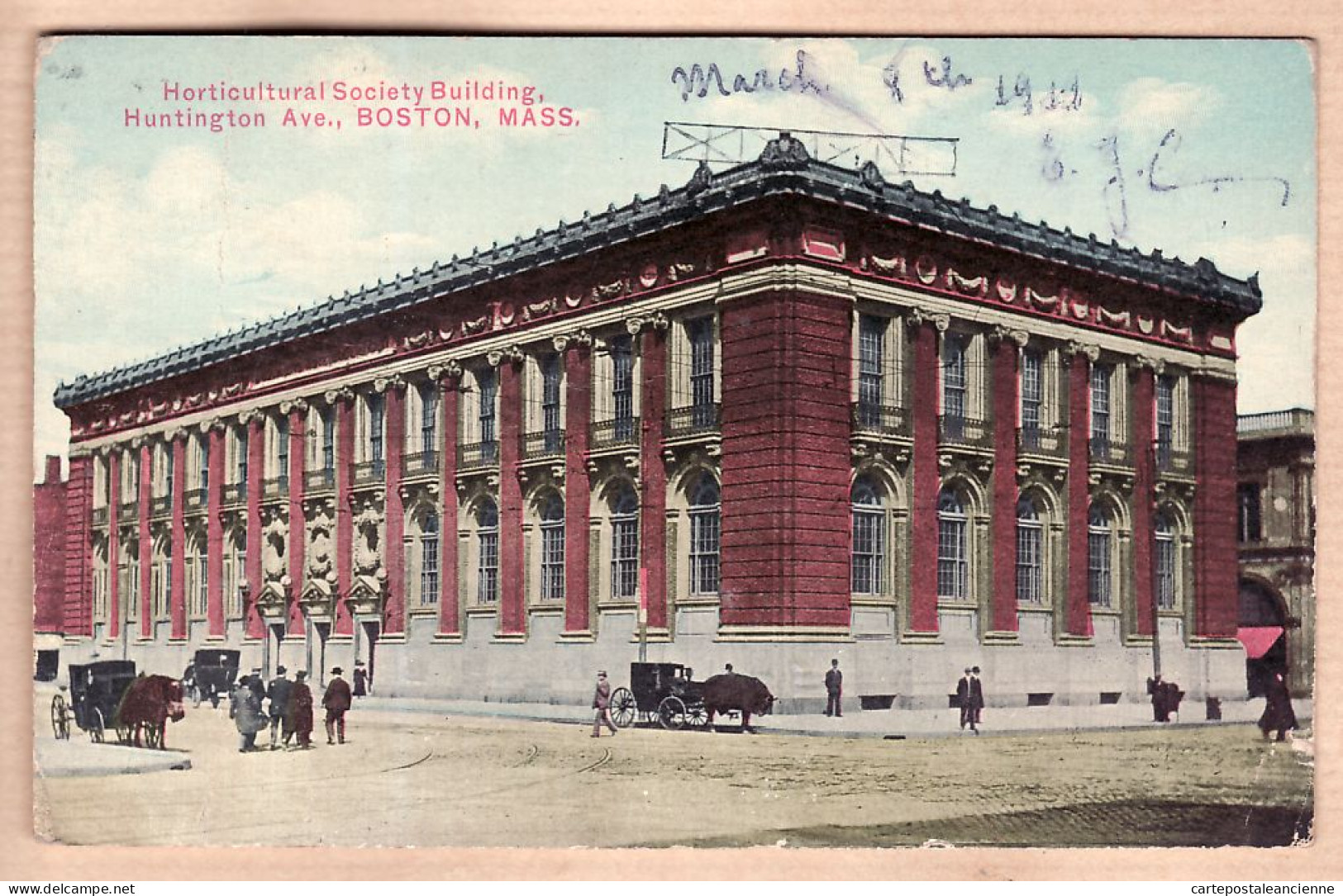 01669 / BOSTON Massachusetts Horticultural Society Building HUNTINGTON Avenue  1911  BATIMENT HORTICULTURE - Boston