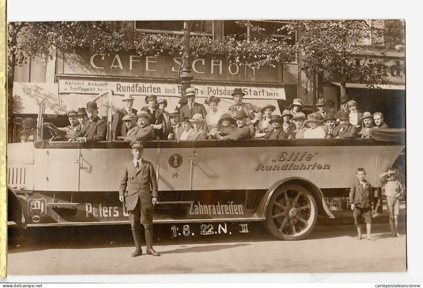 01757 / ♥️ ⭐ Deutschland Fotokarte 1922 CAFE SCHON Autobus Autocar PETER UNION ELITE Runfahrten Durch BERLIN Potsdam - Mitte