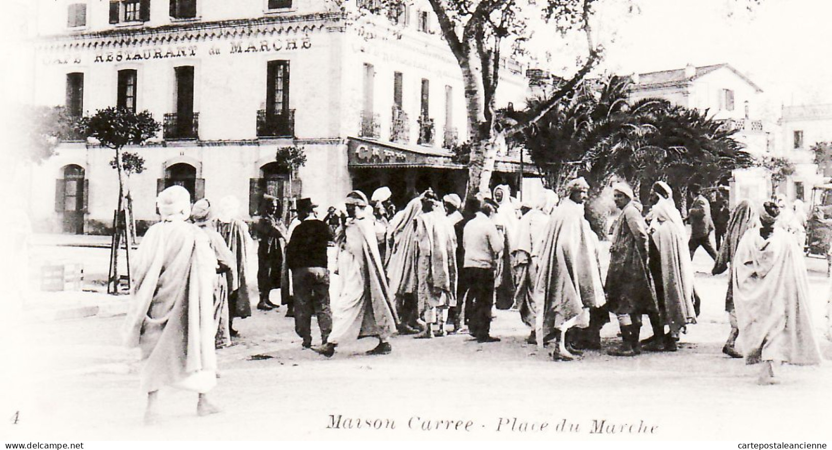 01741 / Peu Commun MAISON CARREE Algérie Café Restaurant Place Du Marché  1890s GEISER 4 Algeria Algerien Argelia - Algiers