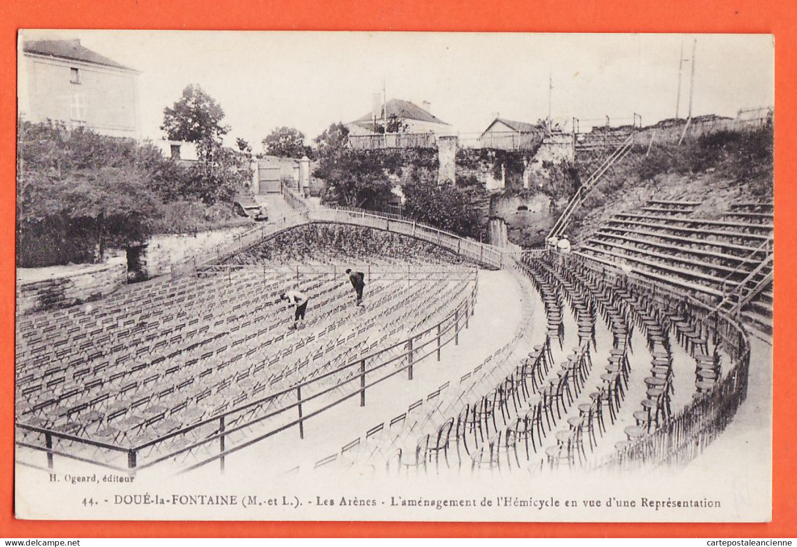 01644 / DOUE-LA-FONTAINE ANGERS 49-Maine Loire Arenes Amenagement Hémicycle En Vue Représentation 1910s OGEARD 44 - Doue La Fontaine