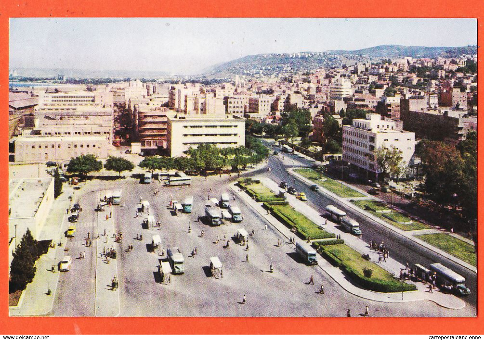 01810 / HAIFA Israël Town Plumer Square Seen From Dagon Silo 1960s PALPHOT 5188 - Israele