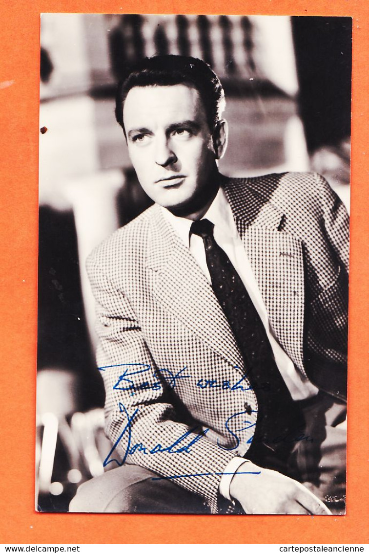 01763 / Autographe Dedicace Sir Donald SINDEN Acteur UK Né 1923 à ST BUDEAUX Plymouth Mort 2014 Romney Marsh, Kent - Artisti