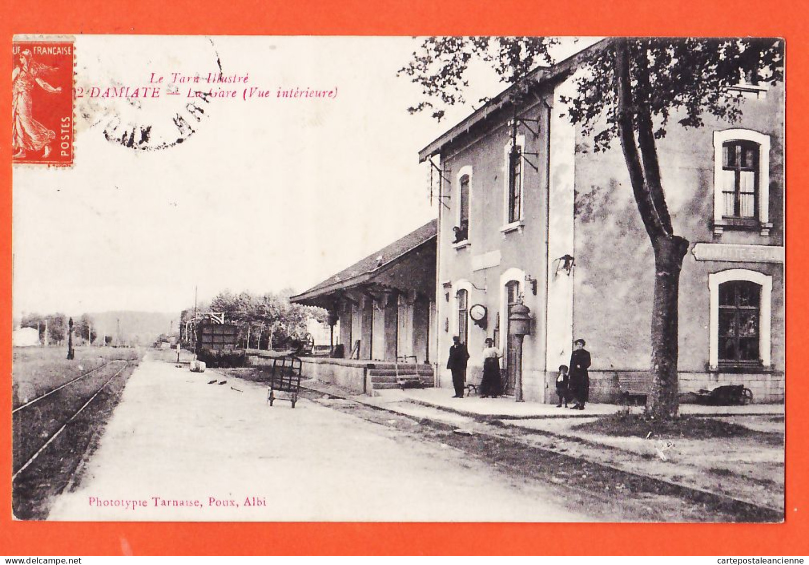 01942 / ♥️ ⭐ Rare DAMIATE Pour DAMIATTE 81-Tarn Gare Vue Intérieure 1915-BONNET La Réole-Phototypie Tarnaise POUX 1092  - Autres & Non Classés