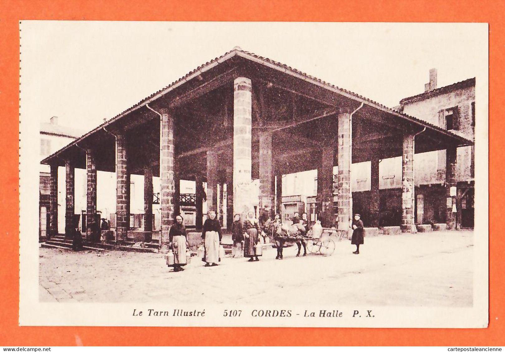 01917 / CORDES 81-Tarn La Halle Animation Villageoise 1920s Phototypie Tarnaise Albi POUX  - Cordes