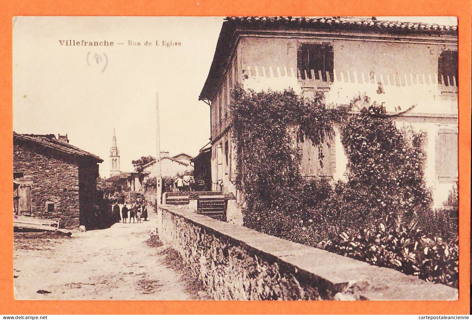 01907 / Peu Commun VILLEFRANCHE D'Albigeois 81-Tarn Rue EGLISE 1931 à Henriette LAGARDERE Bordeaux THIRIAT BASUYAU - Villefranche D'Albigeois