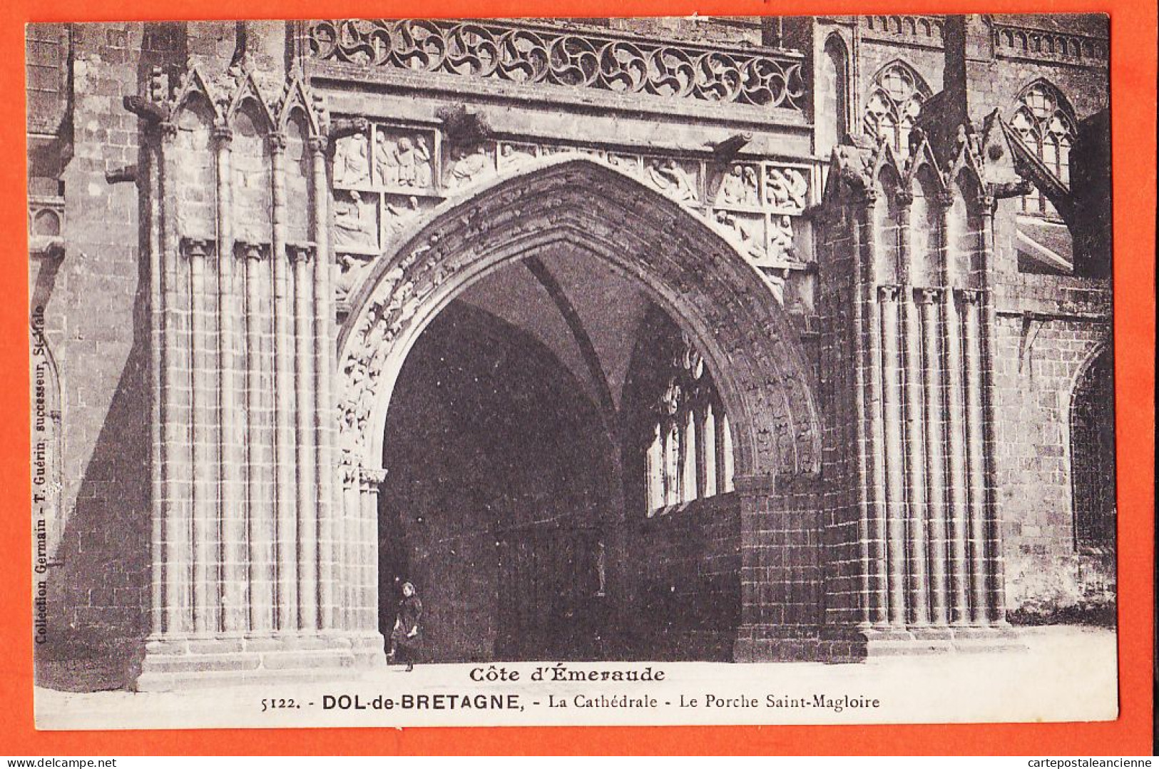 01503 / DOL-de-BRETAGNE 35-Ille Et Vilaine La Cathédrale Porche SAINT-MAGLOIRE St 1910s GERMAIN GUERIN 5122 - Dol De Bretagne