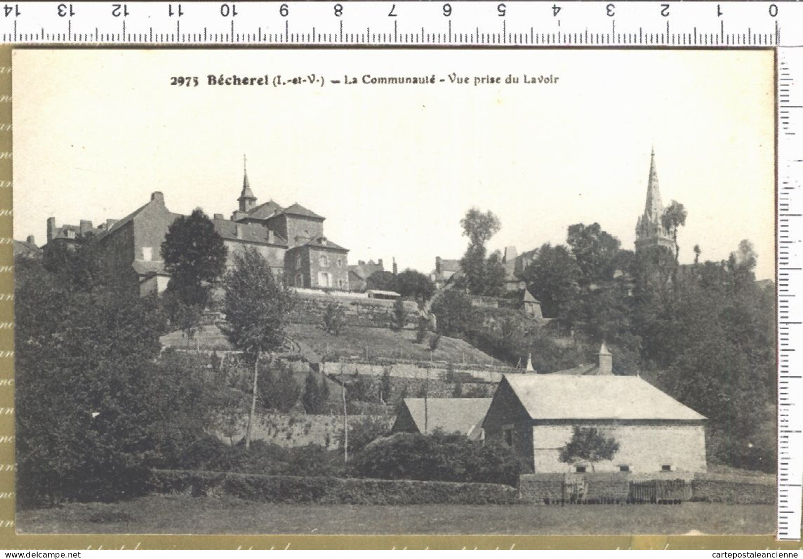 01504 / BECHEREL 35-Ille Et Vilaine La COMMUNAUTE Vue Prise Du LAVOIR 1910s ROUSSELIERE 2975 - Bécherel