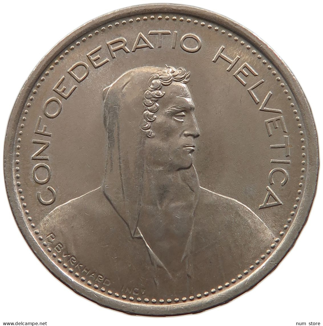 SWITZERLAND 5 FRANCS 1970 #s105 0017 - 5 Francs