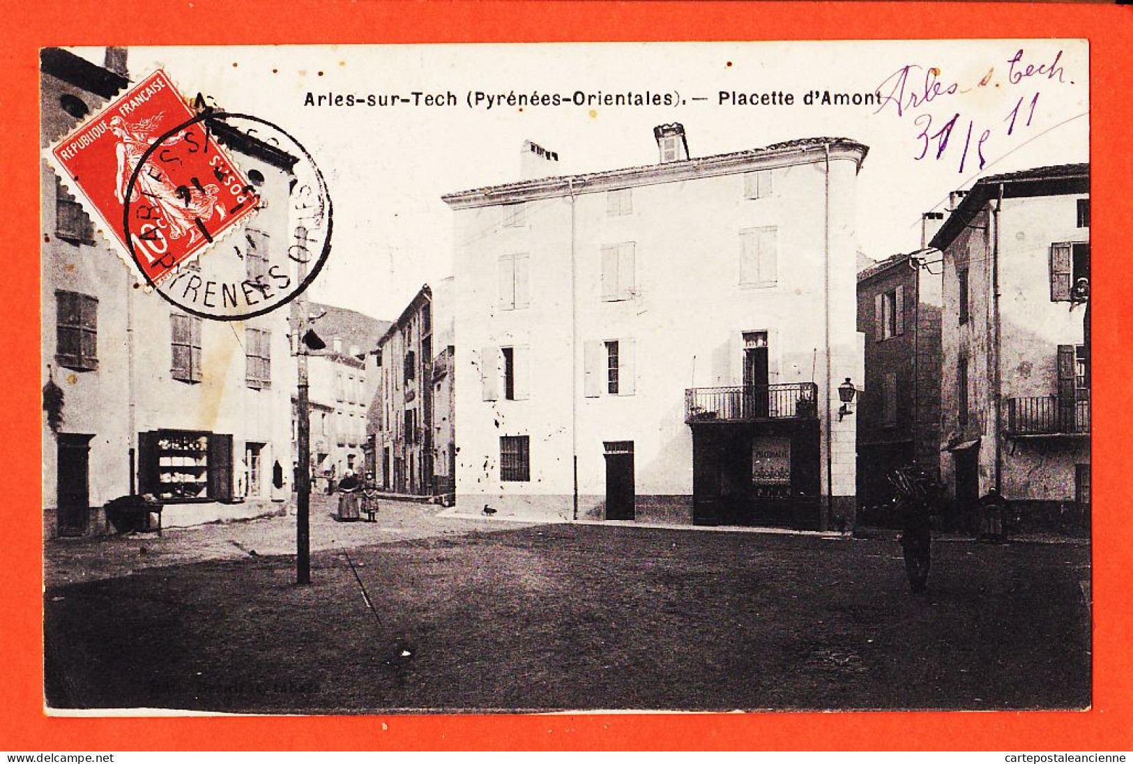 01965 / ♥️ ⭐ Rare 66-ARLES-sur-TECH Placette AMONT 1911 DUVAL à Jane GARIDOU Mercerie Port-Vendres Pyrénées Orientales - Autres & Non Classés