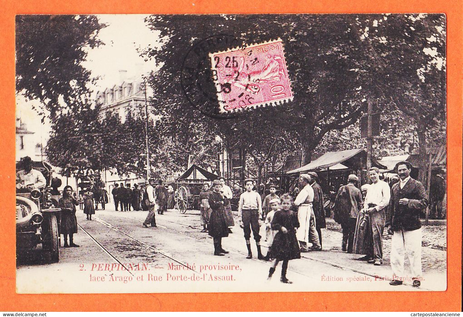 01949 / ♥️ ⭐ PERPIGNAN Marché Provisoire Place ARAGO Rue Porte ASSAUT 1906 à Veuve Marie BOUTET Accoucheuse Port-Vendres - Perpignan