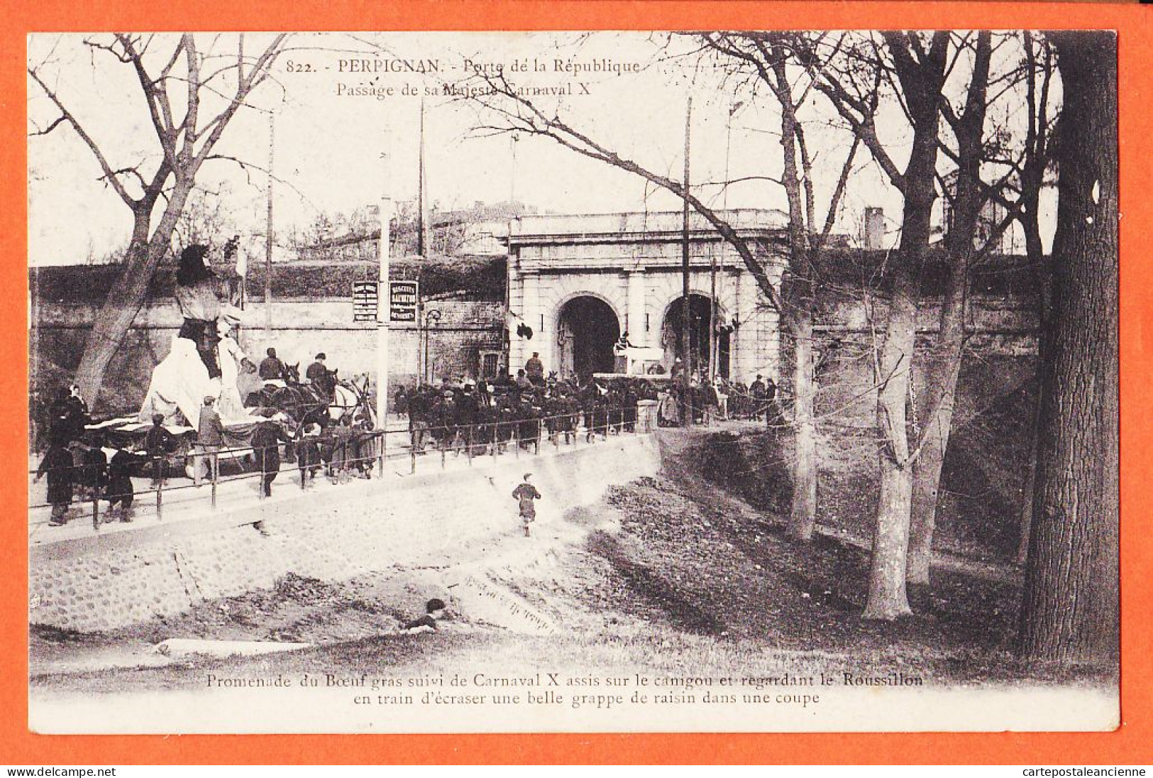 01948 / ♥️ ⭐ PERPIGNAN Porte REPUBLIQUE Passage Majesté CARNAVAL X Char BOEUF GRAS 1906 à GARIDOU Port-Vendres - Perpignan