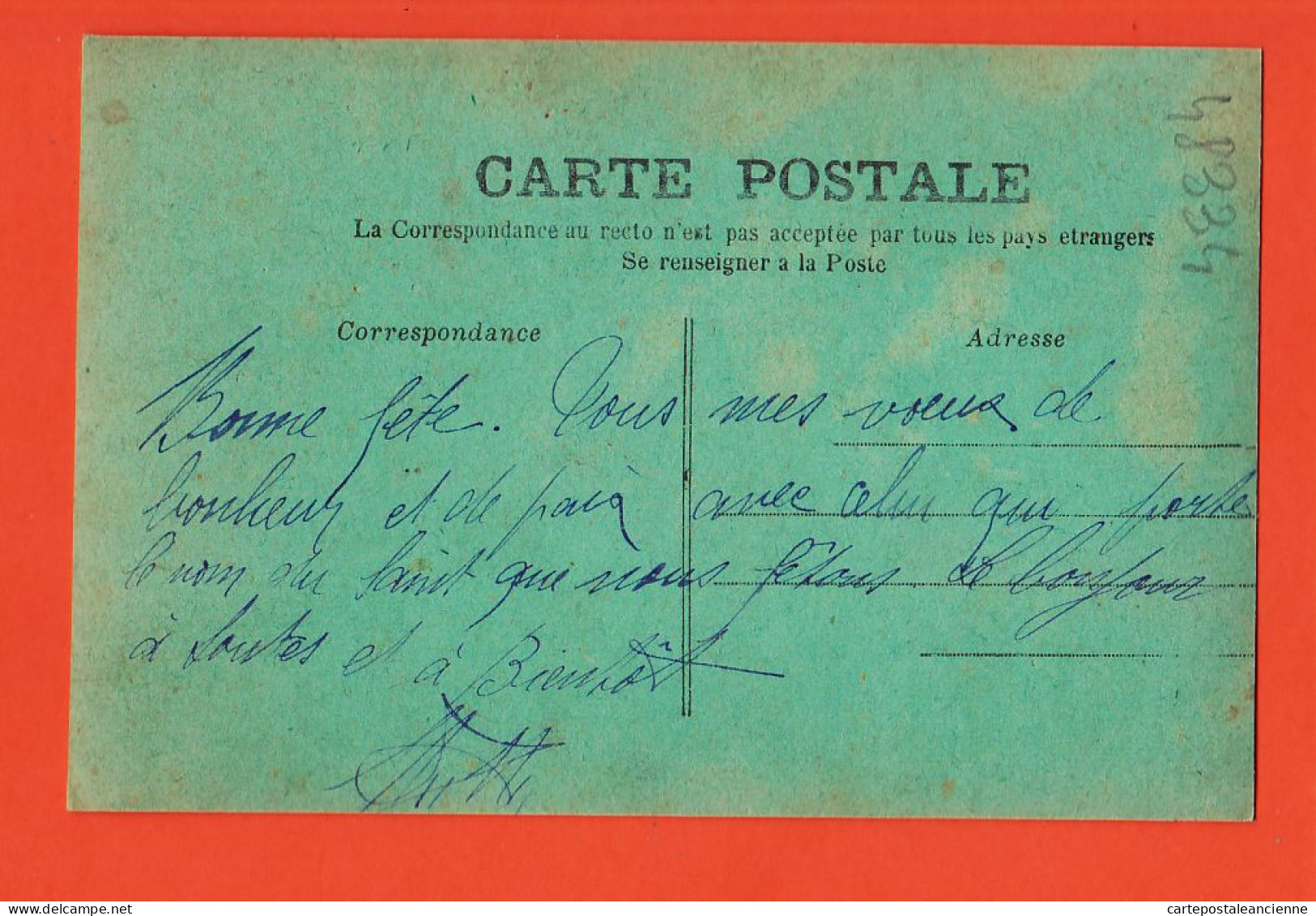01602 / Curieuse CP Fond Vert Entièrement Vierge Ajouti Fleur 1911  - Andere & Zonder Classificatie